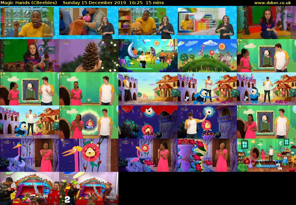 Magic Hands (CBeebies) Sunday 15 December 2019 16:25 - 16:40