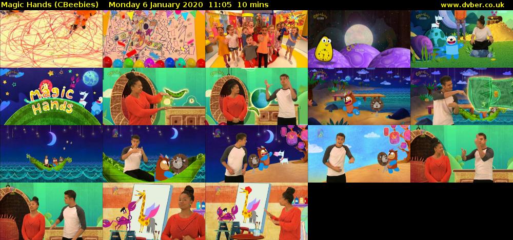 Magic Hands (CBeebies) Monday 6 January 2020 11:05 - 11:15
