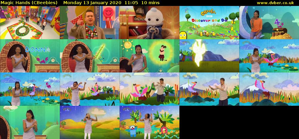 Magic Hands (CBeebies) Monday 13 January 2020 11:05 - 11:15