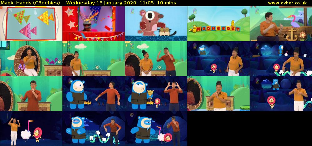 Magic Hands (CBeebies) Wednesday 15 January 2020 11:05 - 11:15