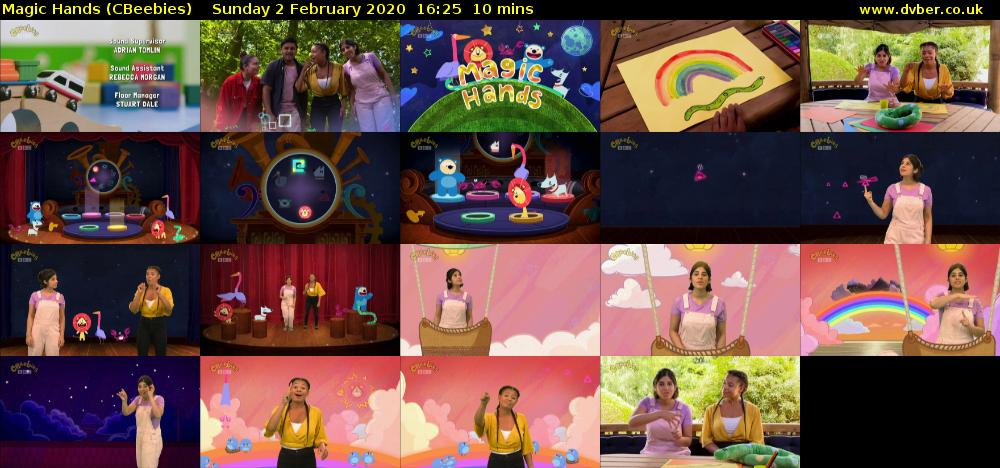 Magic Hands (CBeebies) Sunday 2 February 2020 16:25 - 16:35