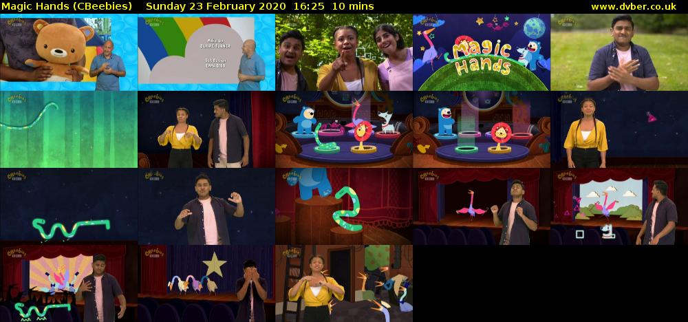 Magic Hands (CBeebies) Sunday 23 February 2020 16:25 - 16:35