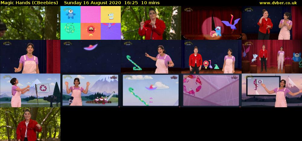 Magic Hands (CBeebies) Sunday 16 August 2020 16:25 - 16:35