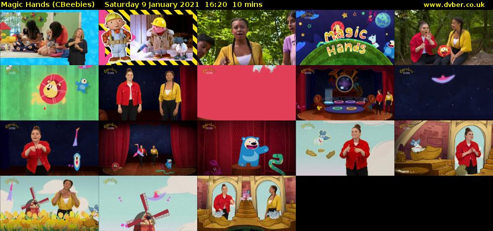 Magic Hands (CBeebies) Saturday 9 January 2021 16:20 - 16:30