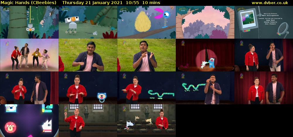 Magic Hands (CBeebies) Thursday 21 January 2021 10:55 - 11:05
