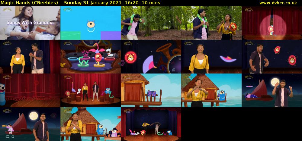 Magic Hands (CBeebies) Sunday 31 January 2021 16:20 - 16:30