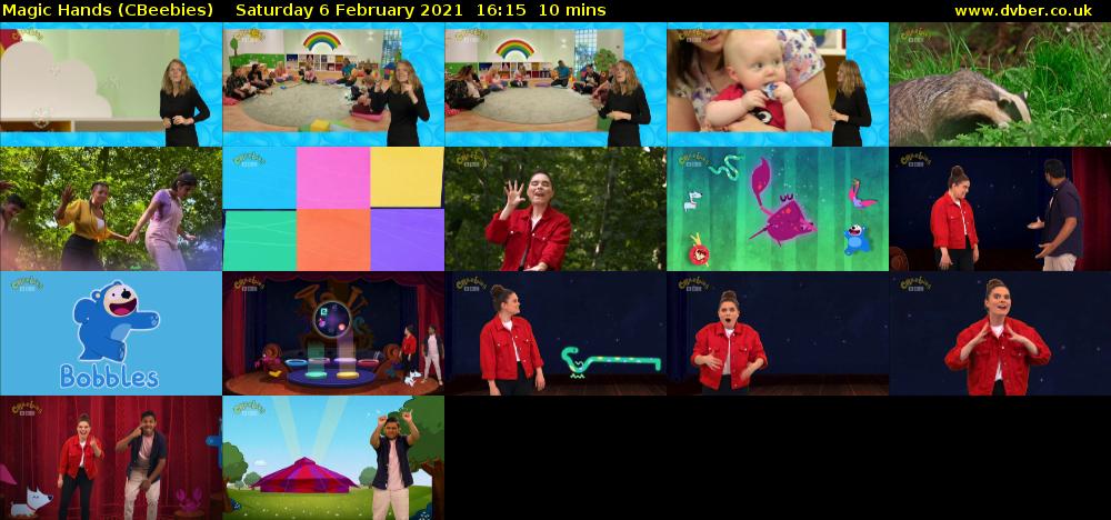Magic Hands (CBeebies) Saturday 6 February 2021 16:15 - 16:25