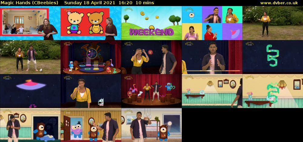Magic Hands (CBeebies) Sunday 18 April 2021 16:20 - 16:30