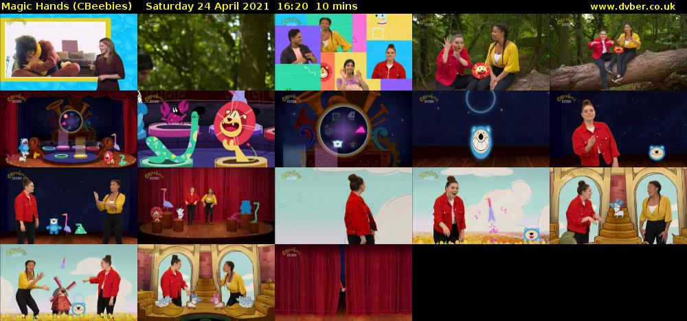 Magic Hands (CBeebies) Saturday 24 April 2021 16:20 - 16:30