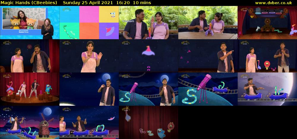 Magic Hands (CBeebies) Sunday 25 April 2021 16:20 - 16:30