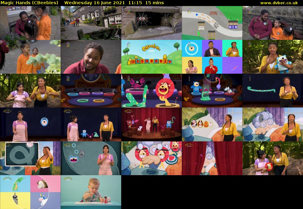 Magic Hands (CBeebies) Wednesday 16 June 2021 11:15 - 11:30