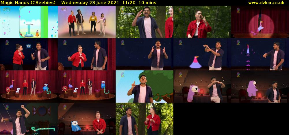 Magic Hands (CBeebies) Wednesday 23 June 2021 11:20 - 11:30