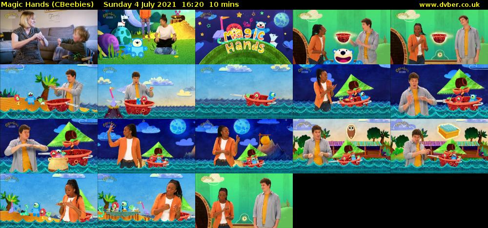 Magic Hands (CBeebies) Sunday 4 July 2021 16:20 - 16:30