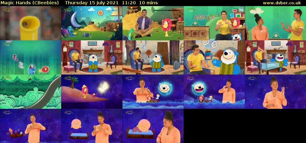 Magic Hands (CBeebies) Thursday 15 July 2021 11:20 - 11:30
