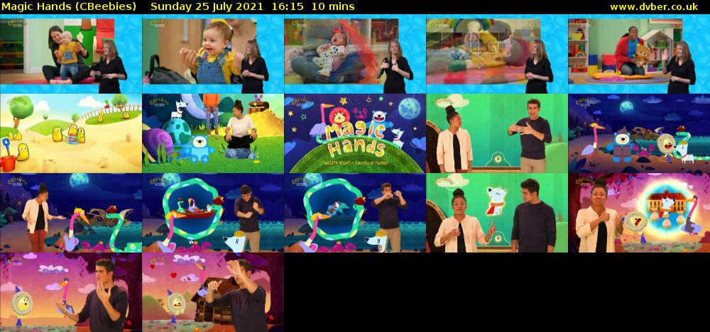 Magic Hands (CBeebies) Sunday 25 July 2021 16:15 - 16:25