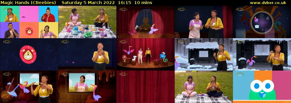 Magic Hands (CBeebies) Saturday 5 March 2022 16:15 - 16:25