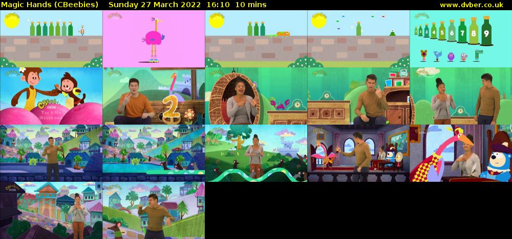 Magic Hands (CBeebies) Sunday 27 March 2022 16:10 - 16:20