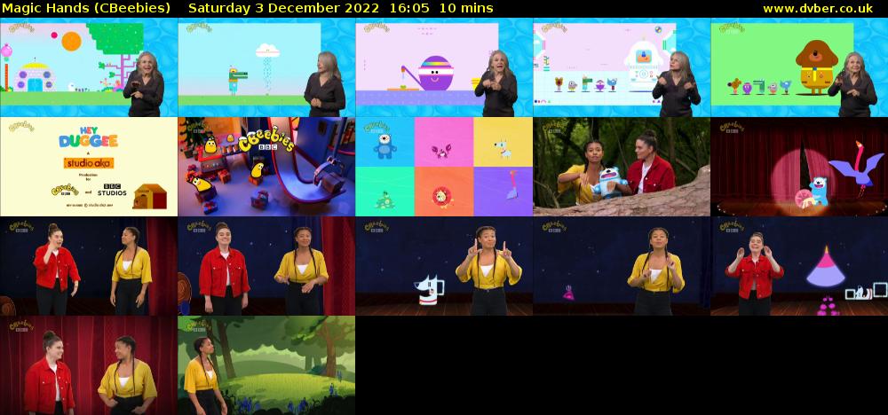Magic Hands (CBeebies) Saturday 3 December 2022 16:05 - 16:15