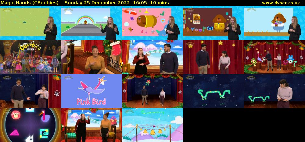 Magic Hands (CBeebies) Sunday 25 December 2022 16:05 - 16:15