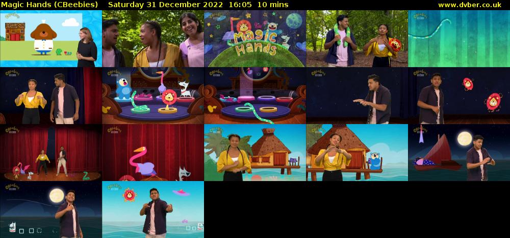 Magic Hands (CBeebies) Saturday 31 December 2022 16:05 - 16:15