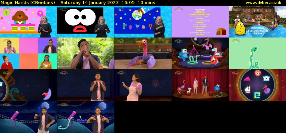 Magic Hands (CBeebies) Saturday 14 January 2023 16:05 - 16:15