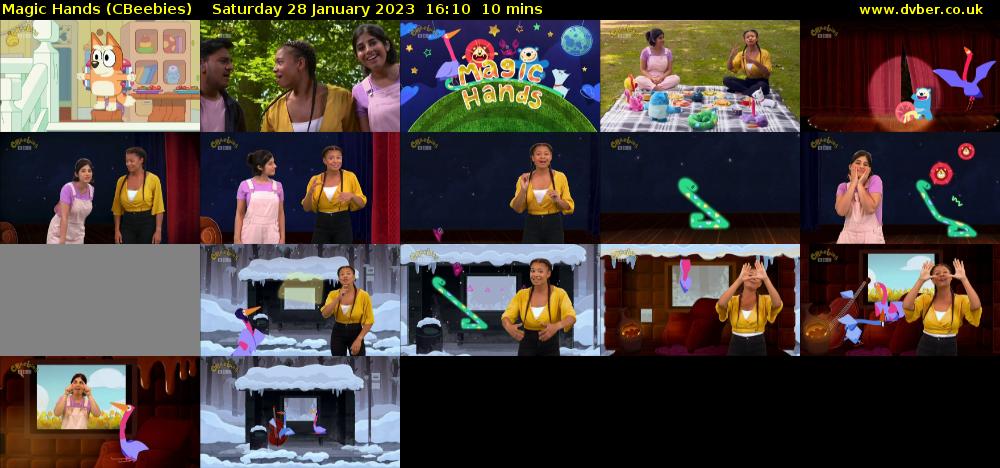 Magic Hands (CBeebies) Saturday 28 January 2023 16:10 - 16:20