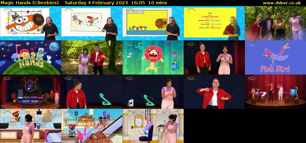 Magic Hands (CBeebies) Saturday 4 February 2023 16:05 - 16:15