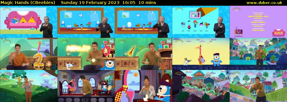 Magic Hands (CBeebies) Sunday 19 February 2023 16:05 - 16:15