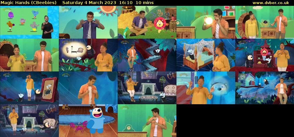 Magic Hands (CBeebies) Saturday 4 March 2023 16:10 - 16:20