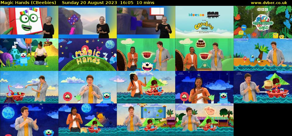 Magic Hands (CBeebies) Sunday 20 August 2023 16:05 - 16:15