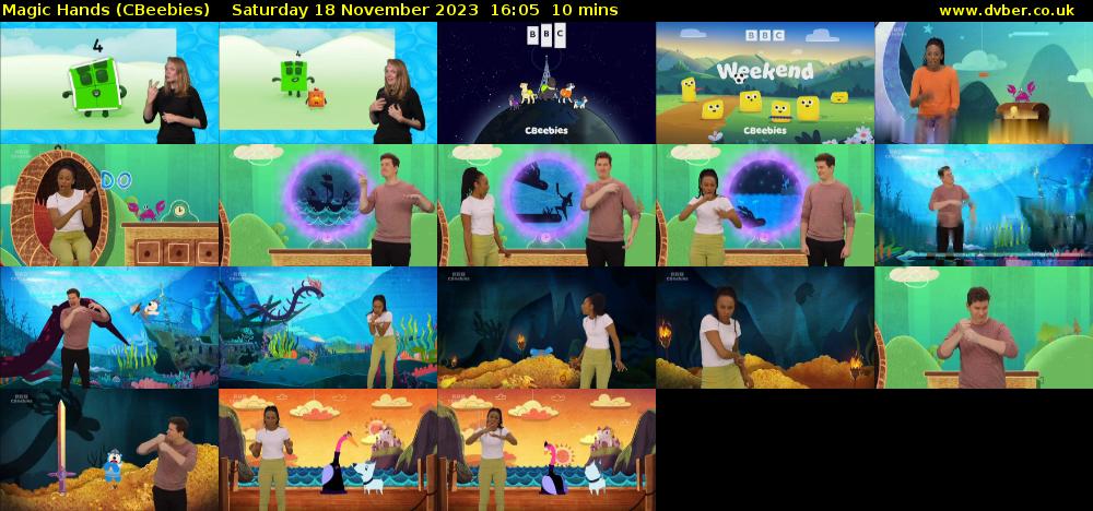Magic Hands (CBeebies) Saturday 18 November 2023 16:05 - 16:15