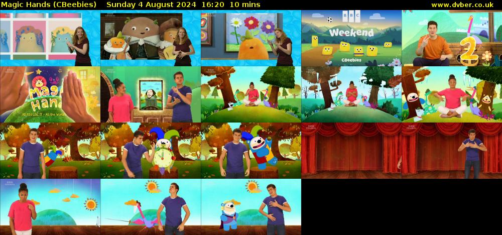 Magic Hands (CBeebies) Sunday 4 August 2024 16:20 - 16:30