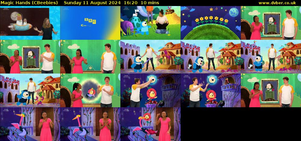 Magic Hands (CBeebies) Sunday 11 August 2024 16:20 - 16:30