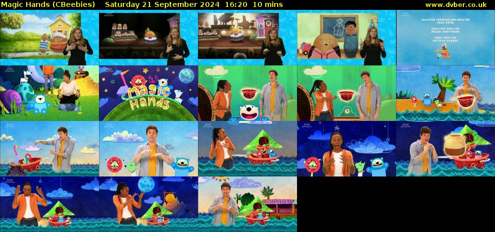 Magic Hands (CBeebies) Saturday 21 September 2024 16:20 - 16:30