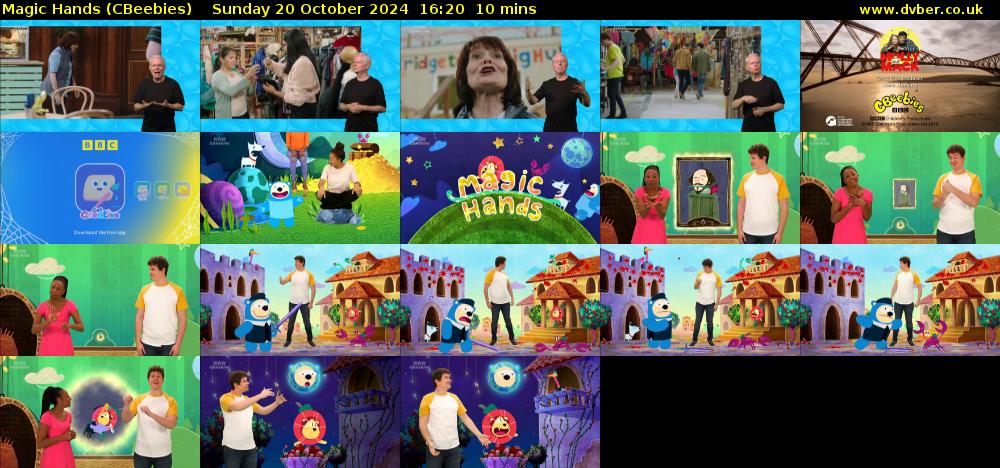 Magic Hands (CBeebies) Sunday 20 October 2024 16:20 - 16:30