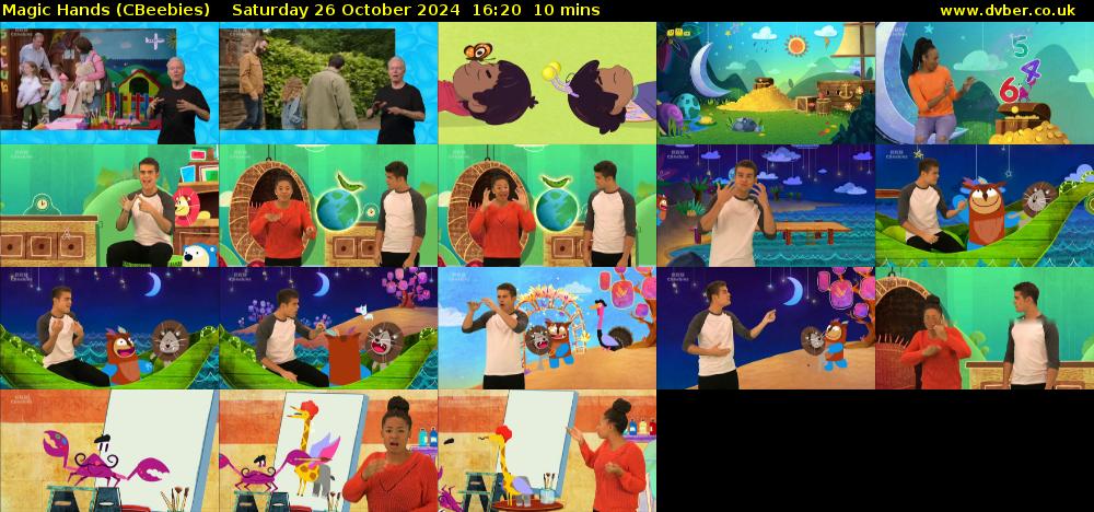 Magic Hands (CBeebies) Saturday 26 October 2024 16:20 - 16:30