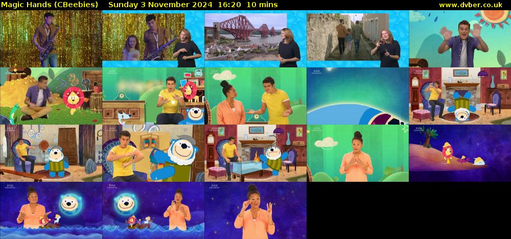Magic Hands (CBeebies) Sunday 3 November 2024 16:20 - 16:30