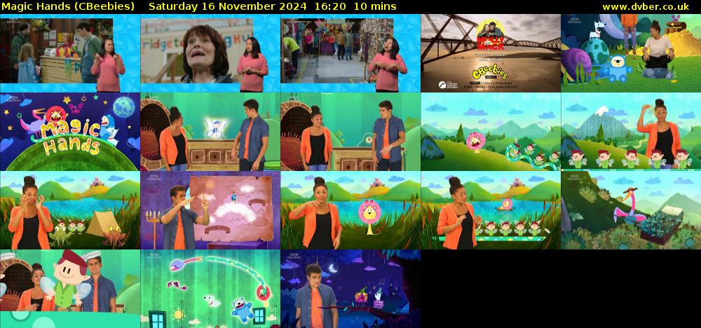 Magic Hands (CBeebies) Saturday 16 November 2024 16:20 - 16:30