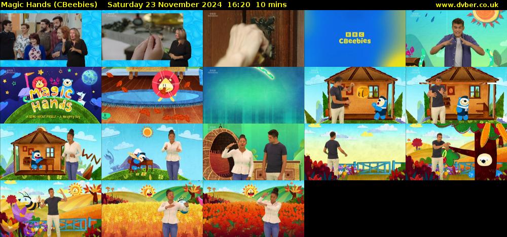 Magic Hands (CBeebies) Saturday 23 November 2024 16:20 - 16:30