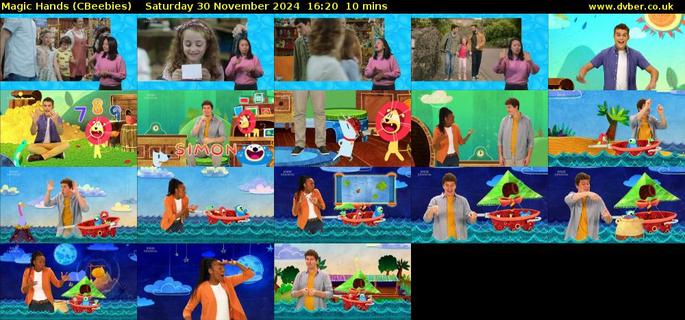 Magic Hands (CBeebies) Saturday 30 November 2024 16:20 - 16:30