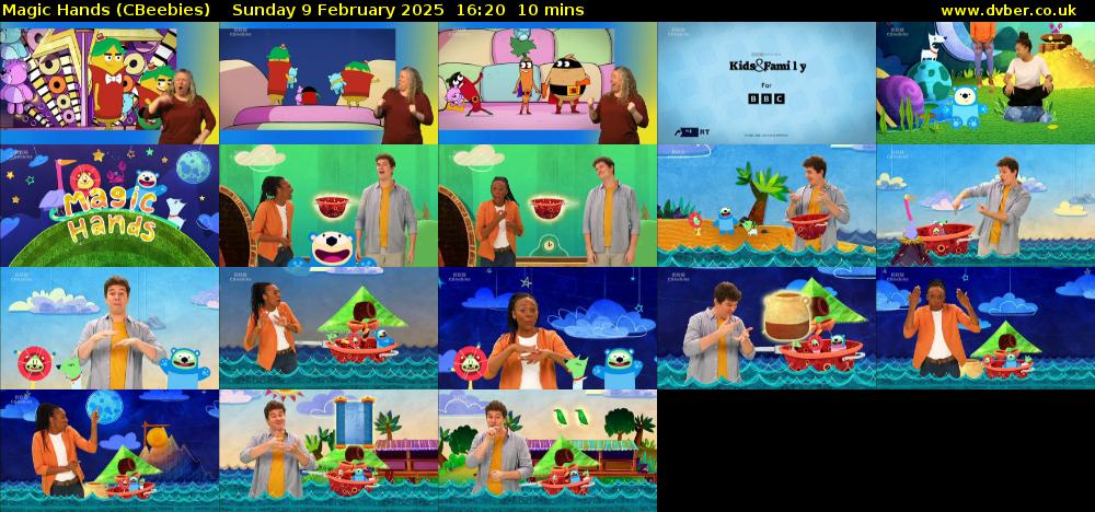 Magic Hands (CBeebies) Sunday 9 February 2025 16:20 - 16:30