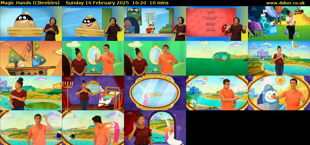Magic Hands (CBeebies) Sunday 16 February 2025 16:20 - 16:30