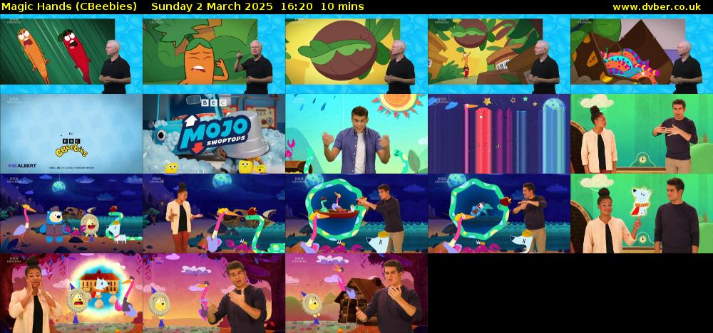Magic Hands (CBeebies) Sunday 2 March 2025 16:20 - 16:30