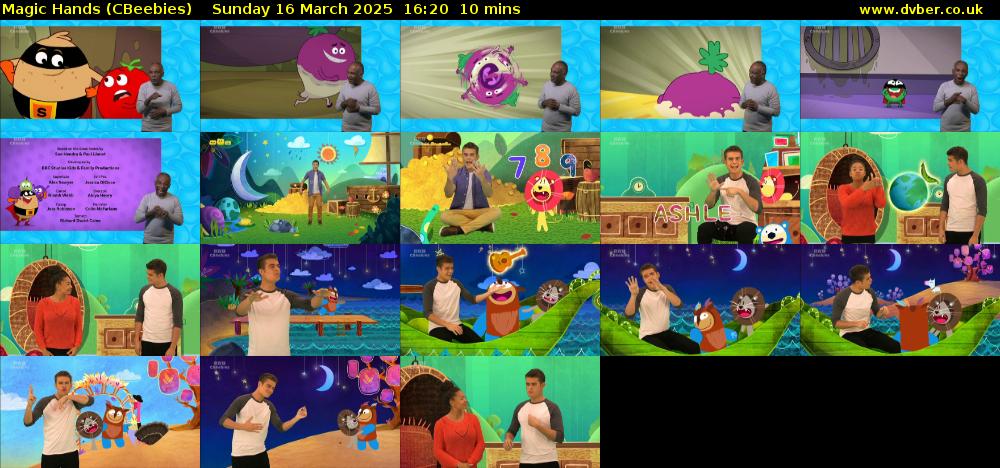 Magic Hands (CBeebies) Sunday 16 March 2025 16:20 - 16:30
