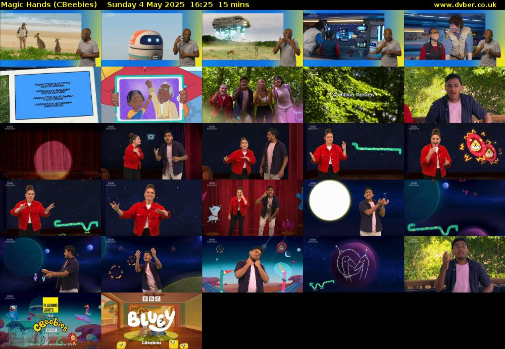 Magic Hands (CBeebies) Sunday 4 May 2025 16:25 - 16:40