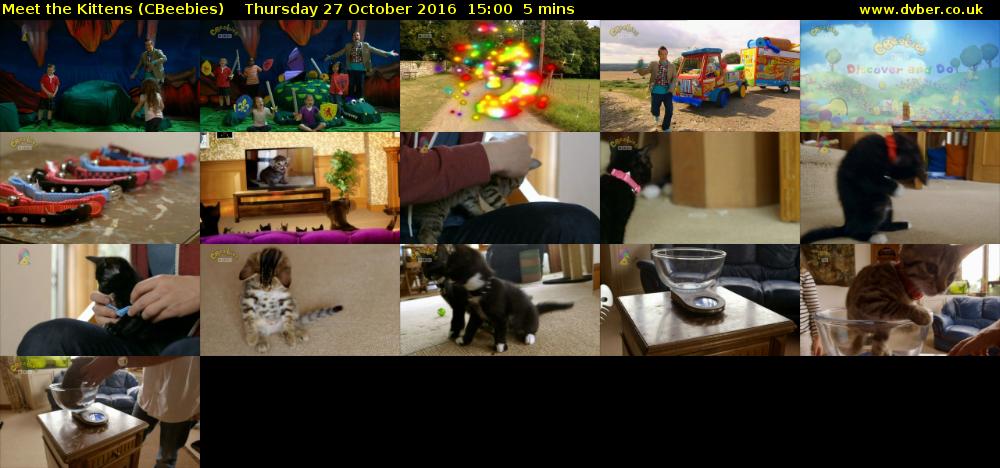 Meet the Kittens (CBeebies) Thursday 27 October 2016 15:00 - 15:05