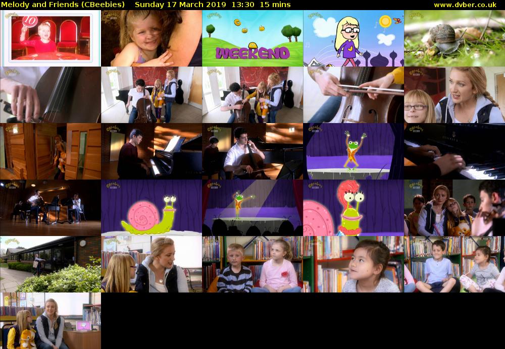 Melody and Friends (CBeebies) Sunday 17 March 2019 13:30 - 13:45