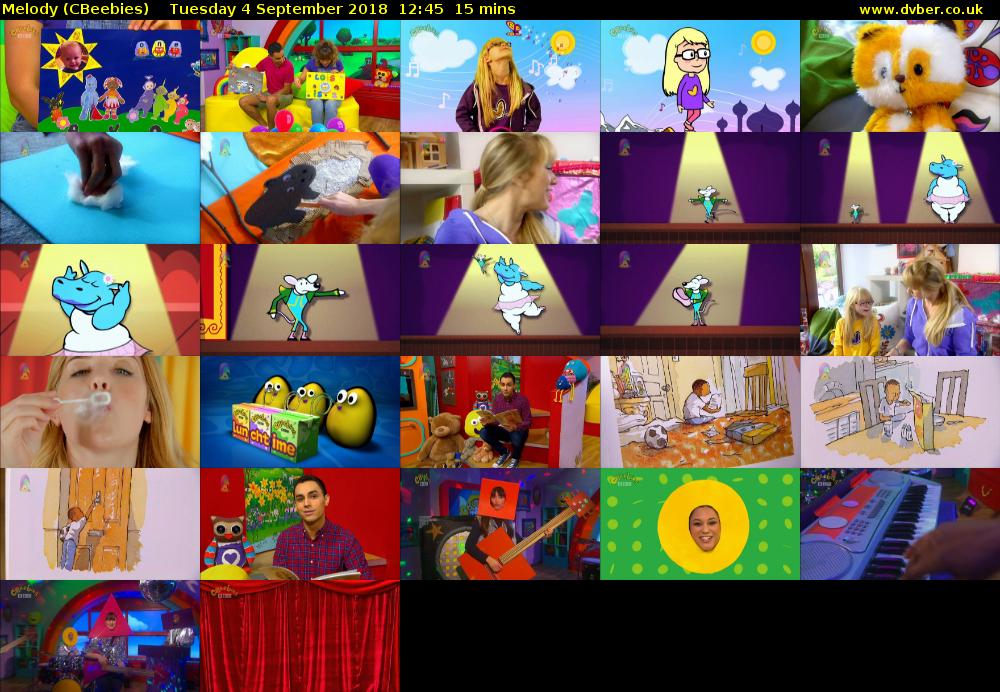 Melody (CBeebies) Tuesday 4 September 2018 12:45 - 13:00