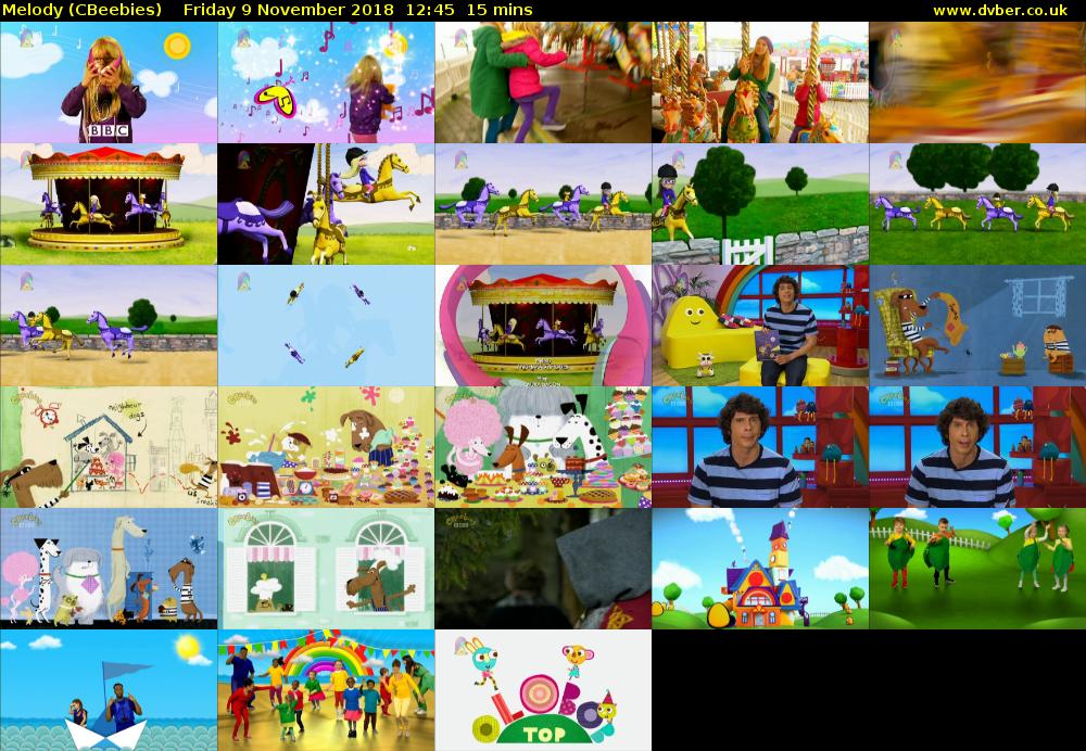 Melody (CBeebies) Friday 9 November 2018 12:45 - 13:00