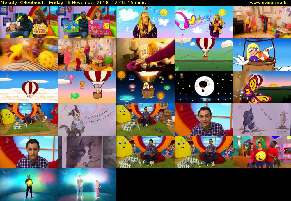 Melody (CBeebies) Friday 16 November 2018 12:45 - 13:00